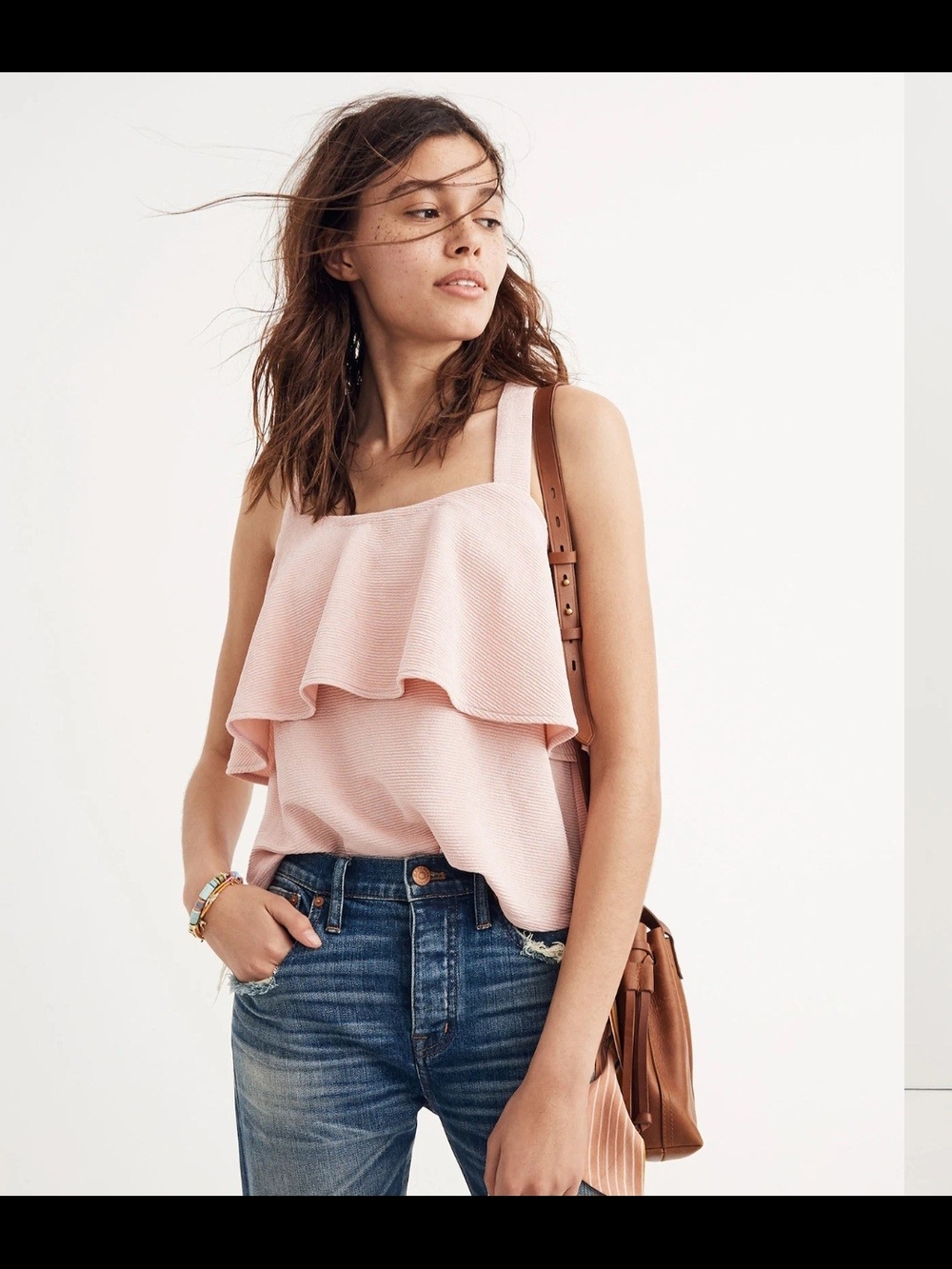 Madewell Light Pink Ruffle Camisole